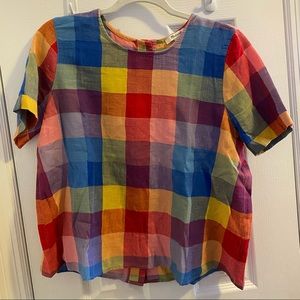 Madewell checkered short sleeve top